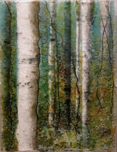 Turquoise Forest glass artwork by Roger V Thomas